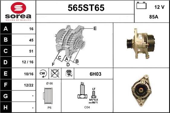 STARTCAR 565ST65 - Alternateur cwaw.fr