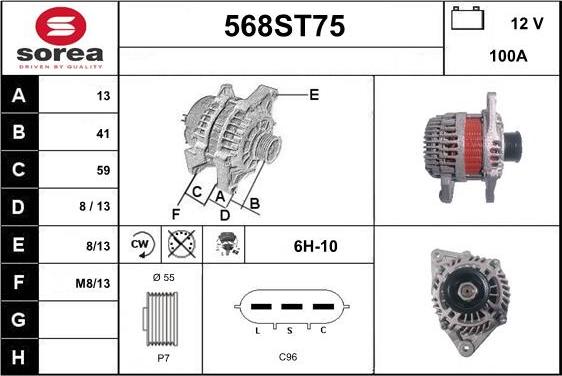 STARTCAR 568ST75 - Alternateur cwaw.fr