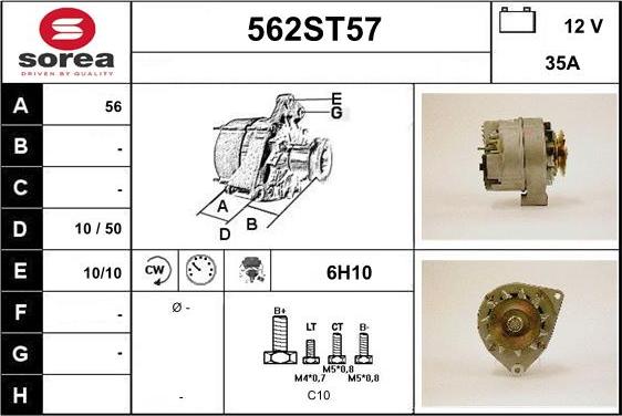 STARTCAR 562ST57 - Alternateur cwaw.fr