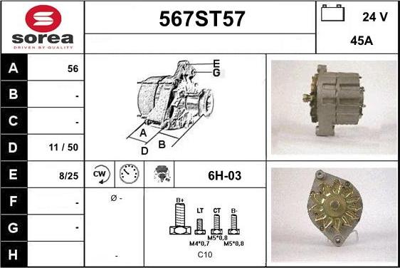 STARTCAR 567ST57 - Alternateur cwaw.fr