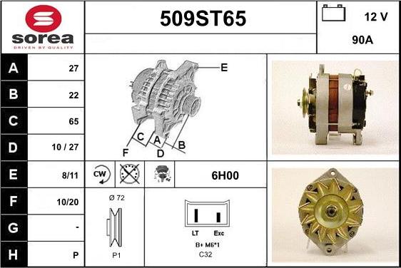 STARTCAR 509ST65 - Alternateur cwaw.fr