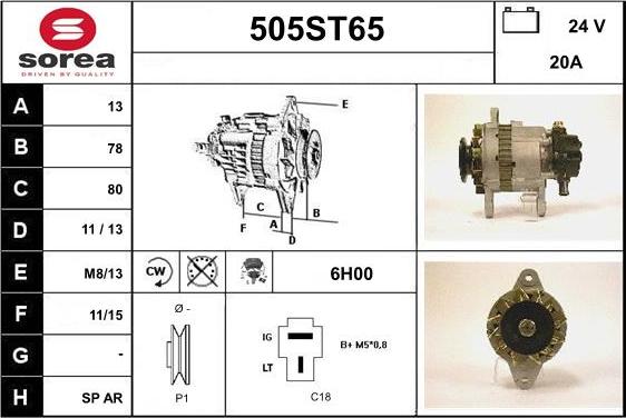 STARTCAR 505ST65 - Alternateur cwaw.fr