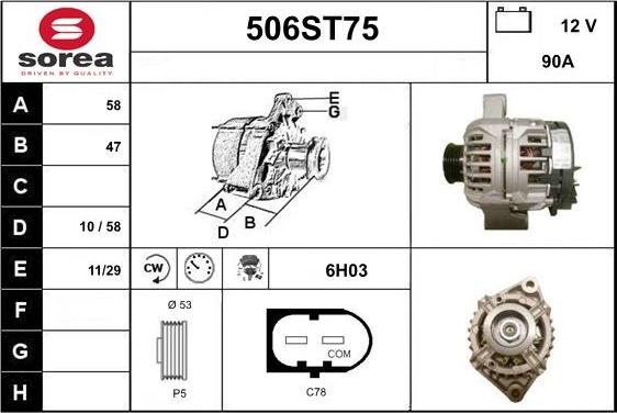 STARTCAR 506ST75 - Alternateur cwaw.fr