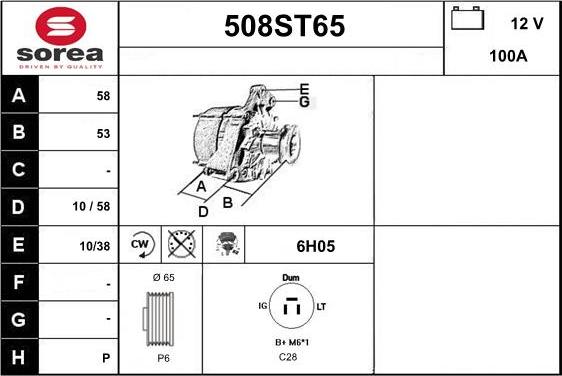 STARTCAR 508ST65 - Alternateur cwaw.fr