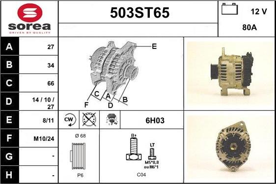 STARTCAR 503ST65 - Alternateur cwaw.fr