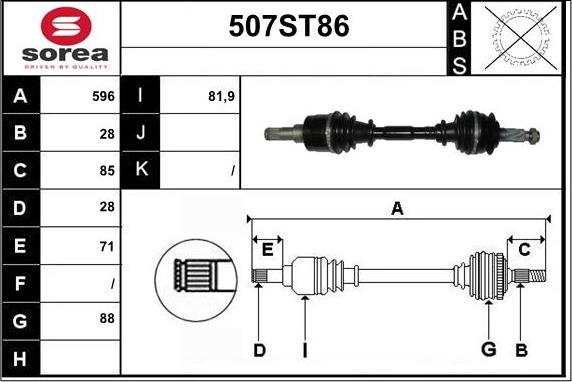 STARTCAR 507ST86 - Arbre de transmission cwaw.fr