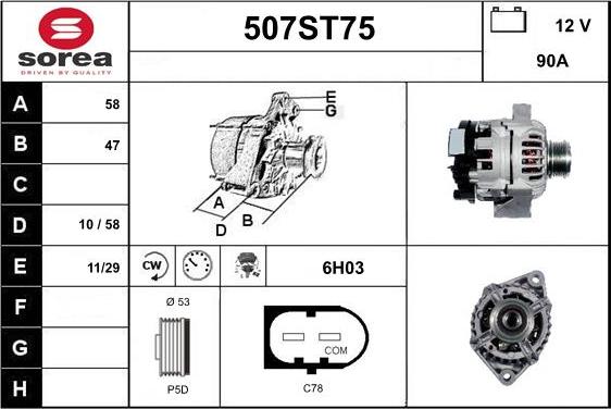 STARTCAR 507ST75 - Alternateur cwaw.fr