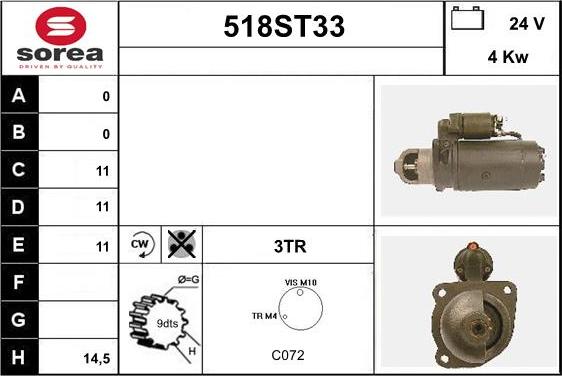 STARTCAR 518ST33 - Démarreur cwaw.fr