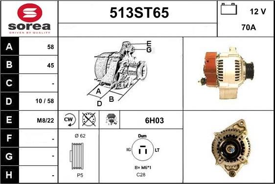 STARTCAR 513ST65 - Alternateur cwaw.fr