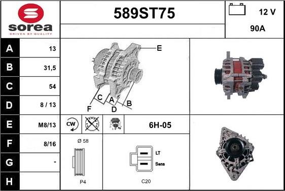 STARTCAR 589ST75 - Alternateur cwaw.fr