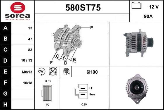 STARTCAR 580ST75 - Alternateur cwaw.fr