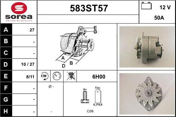 STARTCAR 583ST57 - Alternateur cwaw.fr