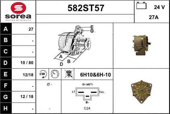 STARTCAR 582ST57 - Alternateur cwaw.fr