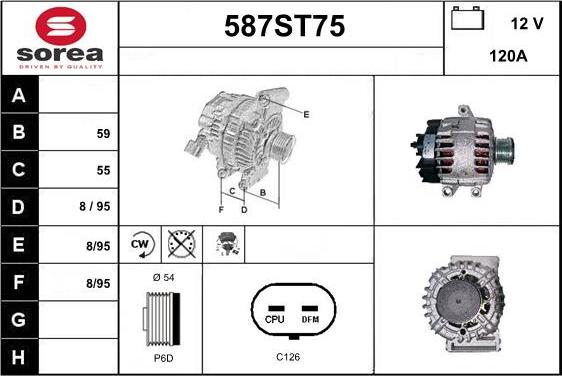 STARTCAR 587ST75 - Alternateur cwaw.fr