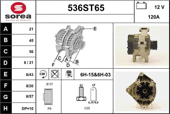 STARTCAR 536ST65 - Alternateur cwaw.fr