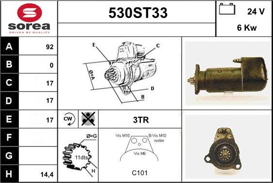 STARTCAR 530ST33 - Démarreur cwaw.fr