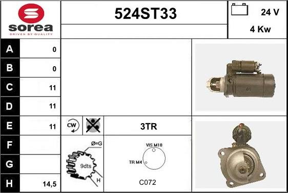 STARTCAR 524ST33 - Démarreur cwaw.fr