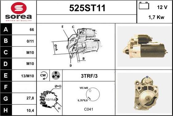 STARTCAR 525ST11 - Démarreur cwaw.fr