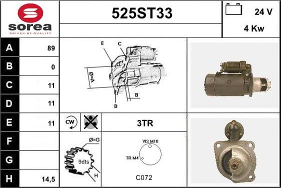 STARTCAR 525ST33 - Démarreur cwaw.fr