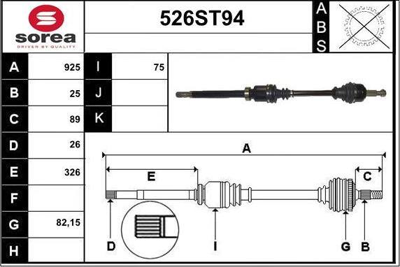 STARTCAR 526ST94 - Arbre de transmission cwaw.fr