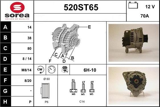 STARTCAR 520ST65 - Alternateur cwaw.fr