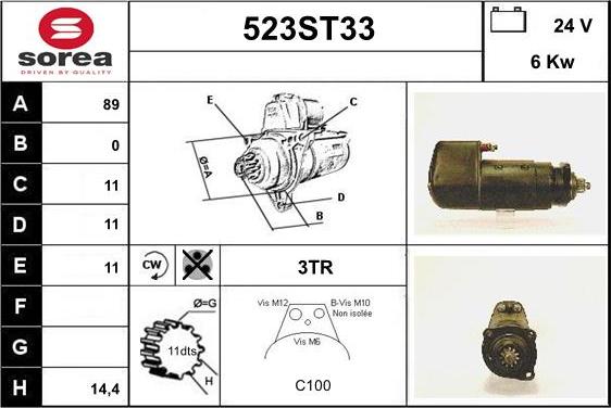 STARTCAR 523ST33 - Démarreur cwaw.fr