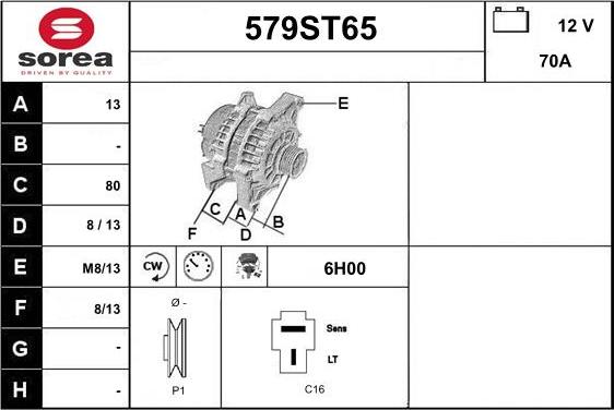 STARTCAR 579ST65 - Alternateur cwaw.fr