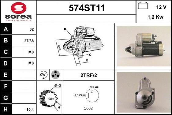 STARTCAR 574ST11 - Démarreur cwaw.fr