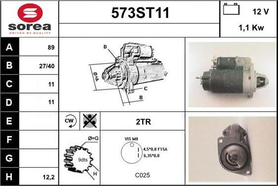 STARTCAR 573ST11 - Démarreur cwaw.fr