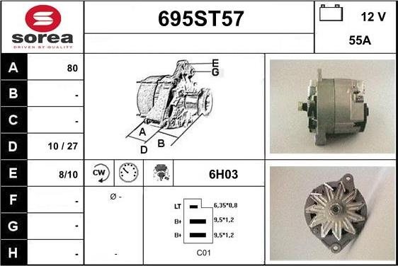 STARTCAR 695ST57 - Alternateur cwaw.fr