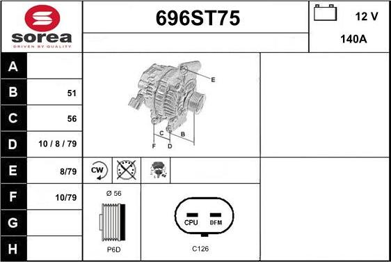 STARTCAR 696ST75 - Alternateur cwaw.fr