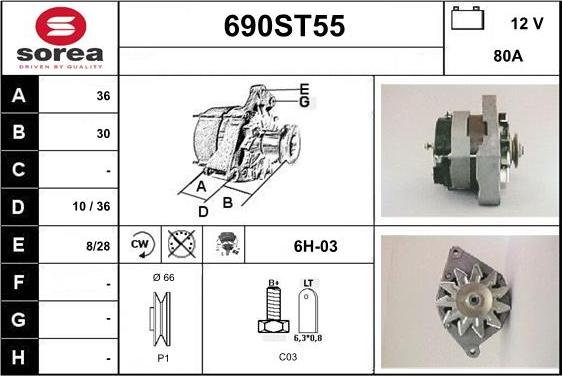 STARTCAR 690ST55 - Alternateur cwaw.fr