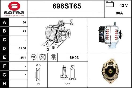 STARTCAR 698ST65 - Alternateur cwaw.fr