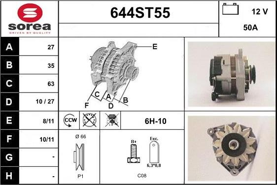 STARTCAR 644ST55 - Alternateur cwaw.fr