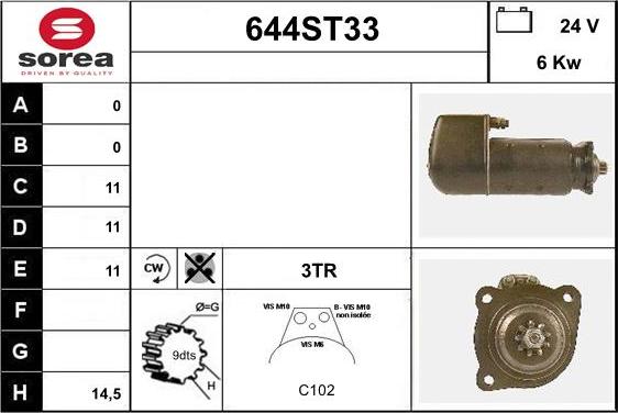 STARTCAR 644ST33 - Démarreur cwaw.fr