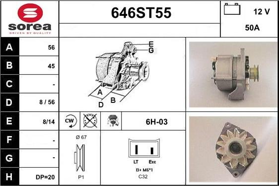 STARTCAR 646ST55 - Alternateur cwaw.fr