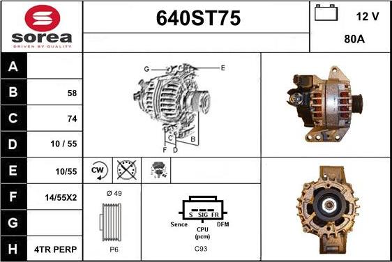 STARTCAR 640ST75 - Alternateur cwaw.fr