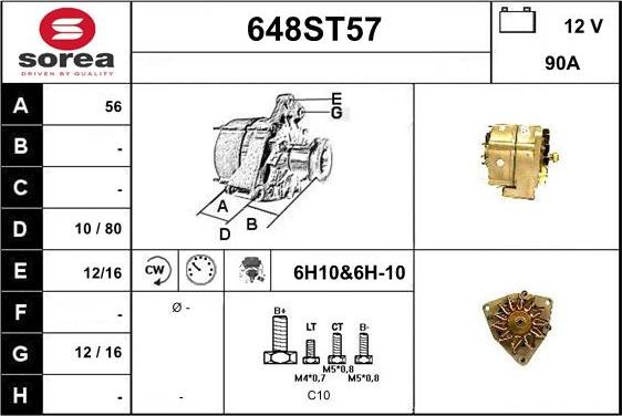 STARTCAR 648ST57 - Alternateur cwaw.fr