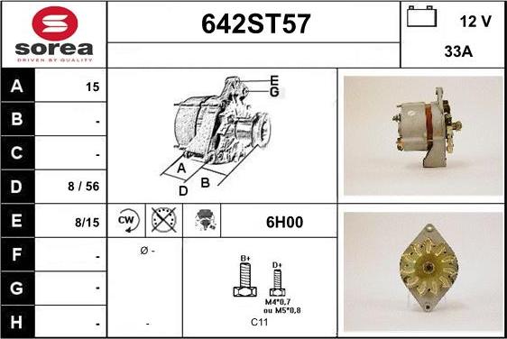 STARTCAR 642ST57 - Alternateur cwaw.fr