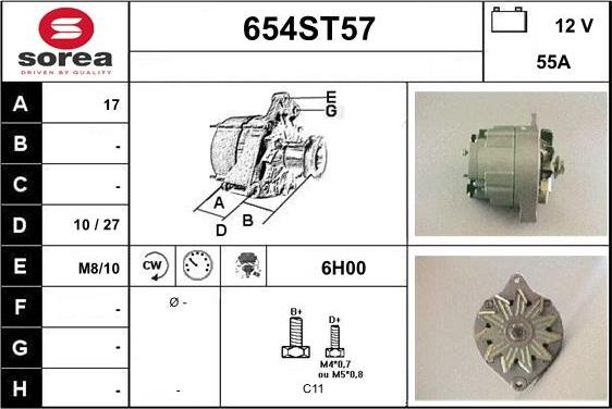 STARTCAR 654ST57 - Alternateur cwaw.fr