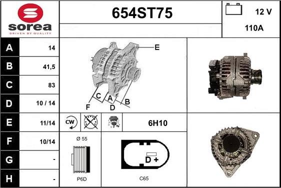 STARTCAR 654ST75 - Alternateur cwaw.fr