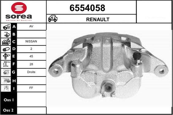 STARTCAR 6554058 - Étrier de frein cwaw.fr