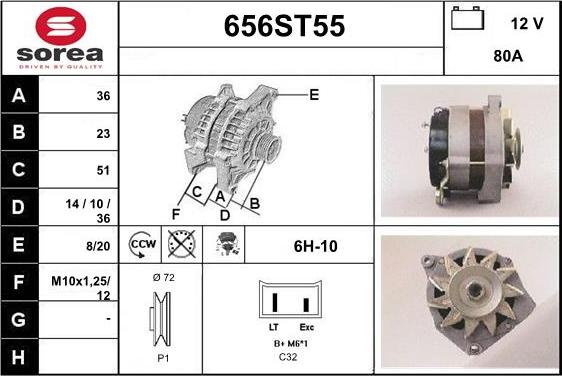 STARTCAR 656ST55 - Alternateur cwaw.fr