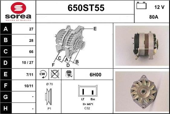 STARTCAR 650ST55 - Alternateur cwaw.fr