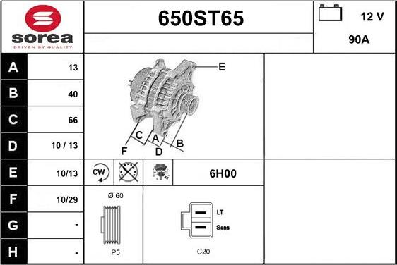 STARTCAR 650ST65 - Alternateur cwaw.fr