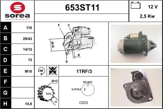 STARTCAR 653ST11 - Démarreur cwaw.fr