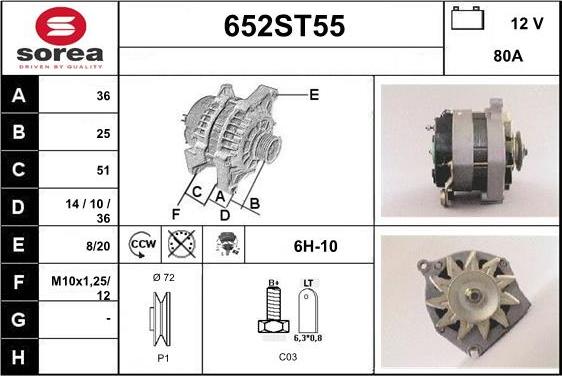 STARTCAR 652ST55 - Alternateur cwaw.fr