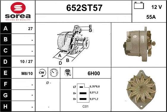 STARTCAR 652ST57 - Alternateur cwaw.fr