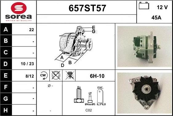 STARTCAR 657ST57 - Alternateur cwaw.fr