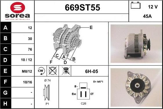 STARTCAR 669ST55 - Alternateur cwaw.fr